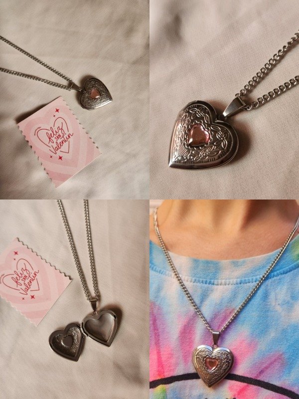 Producto - Relicario Heart con Cubic Tornasol ACERO QUIRÚRGICO