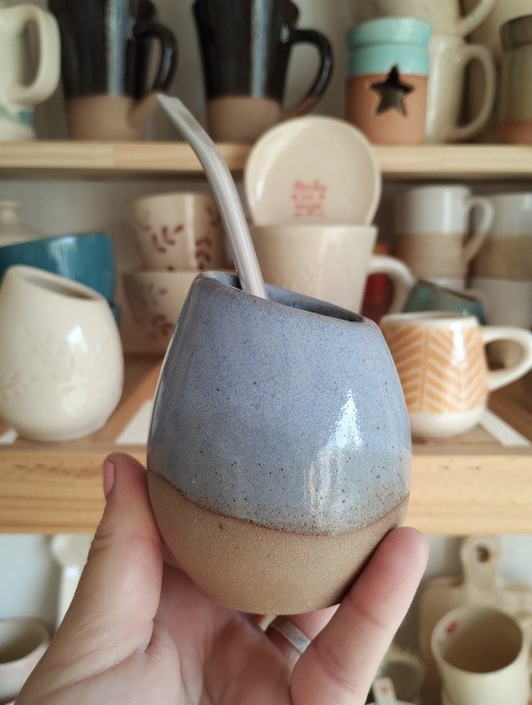 Producto - Mate gres blanco celeste