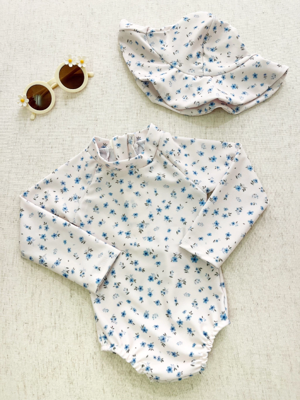 Producto - Traje de baño estampa FLOR AZUL talles hasta 3 años
