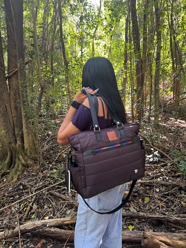 Producto - Tote bag puffer arcoíris con monedero