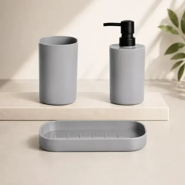 Producto - SET DE BAÑO DE 3 PIEZAS SOLO PLASTICO - 4