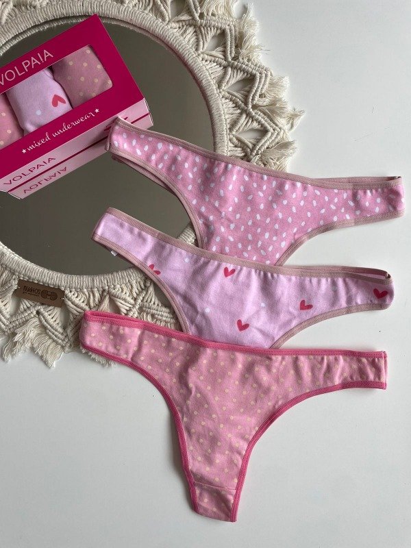 Producto - PACK X3 Colaless rosa estampada "VOLPAIA"- COD 3962