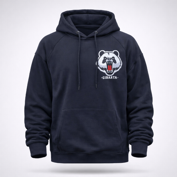 Producto - Canguro PANDA Cibarta NEGRO  algodon Rustico logo pecho