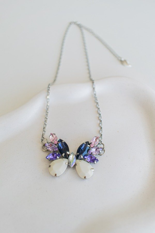 Producto - Collar MARIPOSA - azul y violeta
