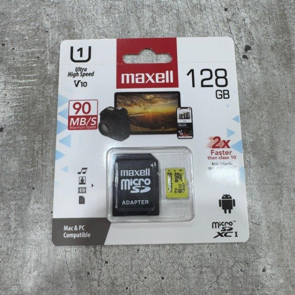 Producto - MICRO SD 128 GB MAXELL CLASE 10 90 MBS
