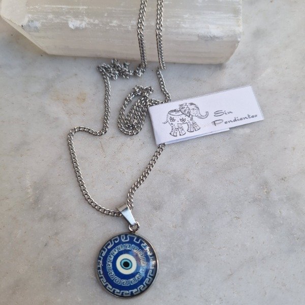 Producto - Collar Acero Circulo Ojo Turco