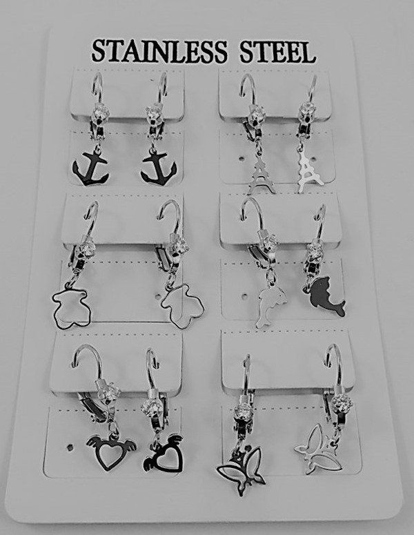 Producto - AROS DE ACERO CON DIJE X 6 PARES 1311-5