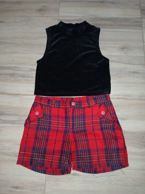 Producto - Short cuadro lana