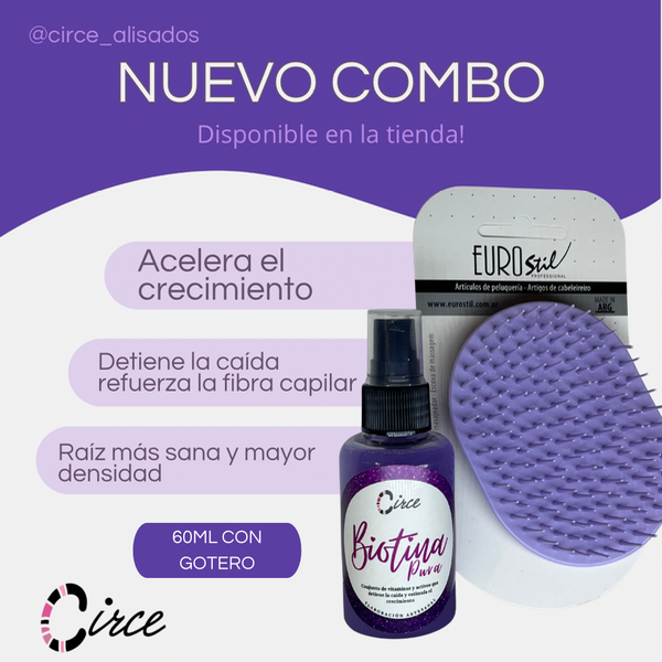 Producto - Biotina Pura 60cc + Cepillo masajeador