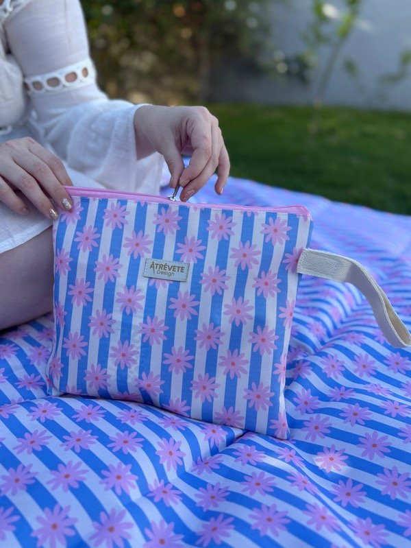 Producto - Sobre multiuso - rayado celeste y flores