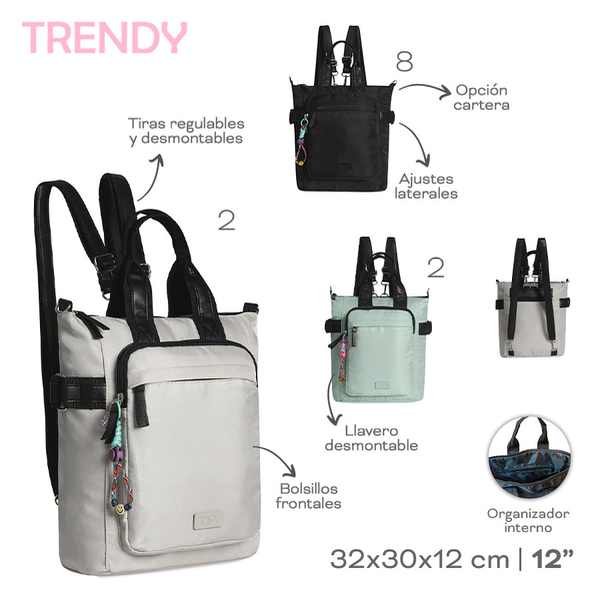 Producto - Mochila o bandolera Trendy negra 19238