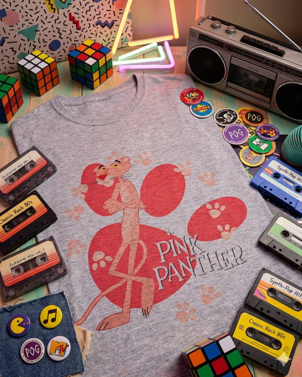 Producto - Remera Mujer Pantera Rosa2 Gris