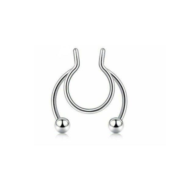 Falso Circular Barbell Plateado Rona Piercing