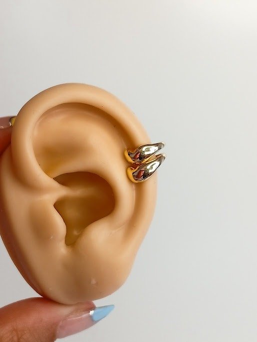 Producto - Aro cuff chunky - Acero dorado