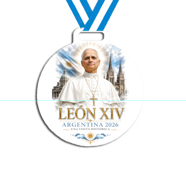 Producto - Medalla Plastica Personalizada visita Papa León XIV #10 - 1