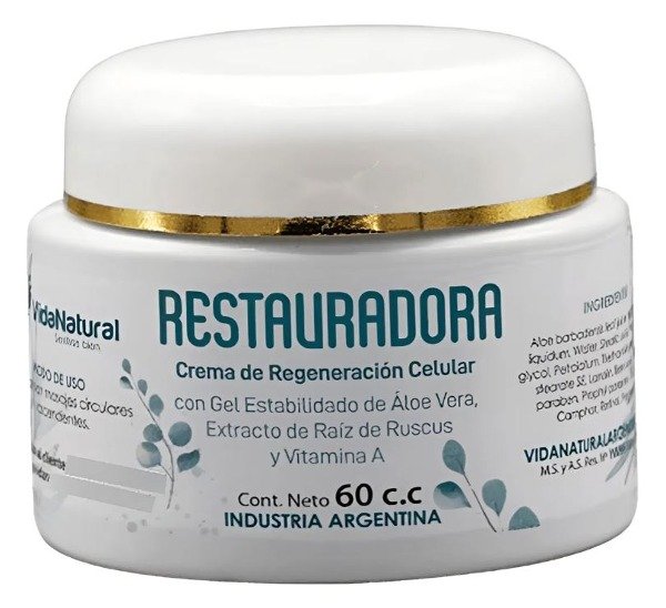 Producto - Crema Restauradora Regeneradora Aloe Ruscus  Normal, antiestrías, reparadora,