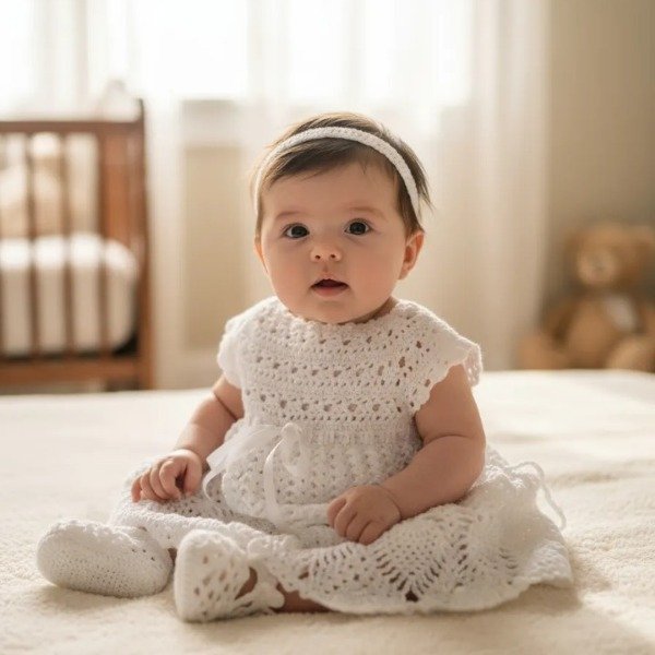 Producto - Conjunto Sofía blanco 1-3 m tejido a crochet