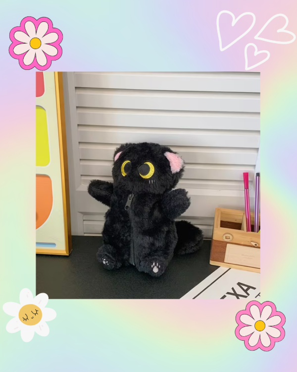 Producto - Cartuchera de Peluche Gatito Negro - 0
