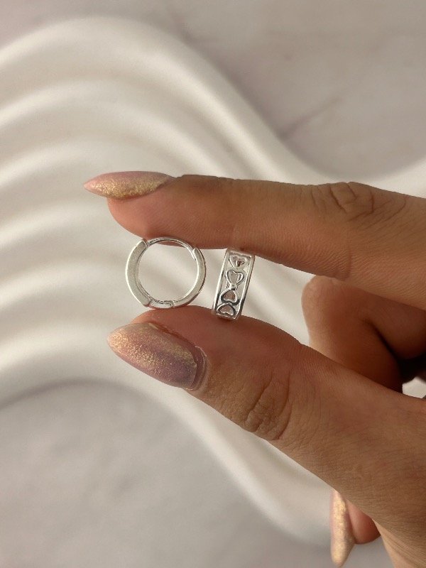 Producto - ARGOLLAS DE PLATA CORAZONES 0019