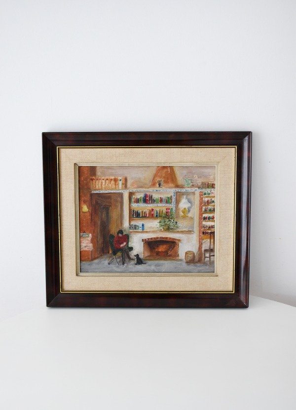 Producto - Cuadro antiguo con escena interior - 0
