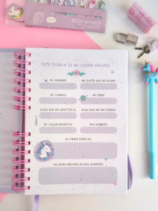 Producto - Combo: Diario íntimo Unicornio + Accesorios - 1