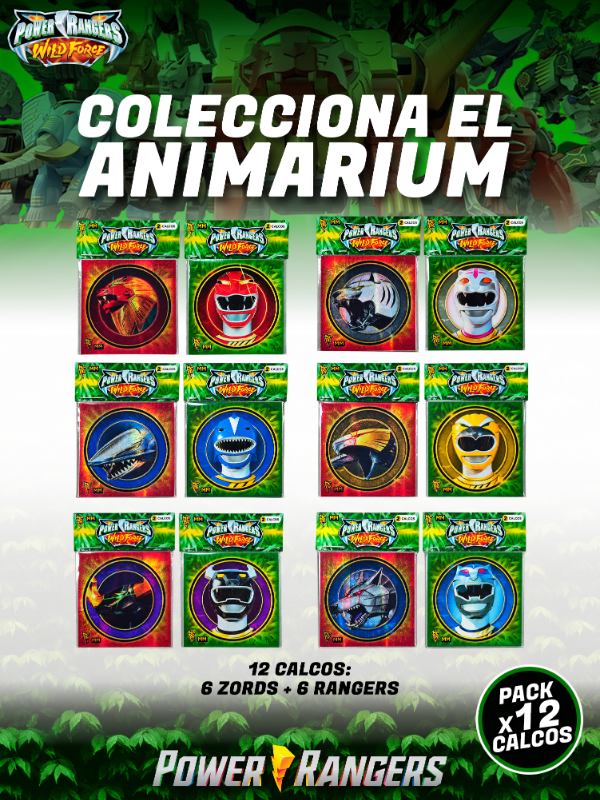 Producto - Stickers / Power Rangers Wild Force Pack x12 / 5 cm - 0