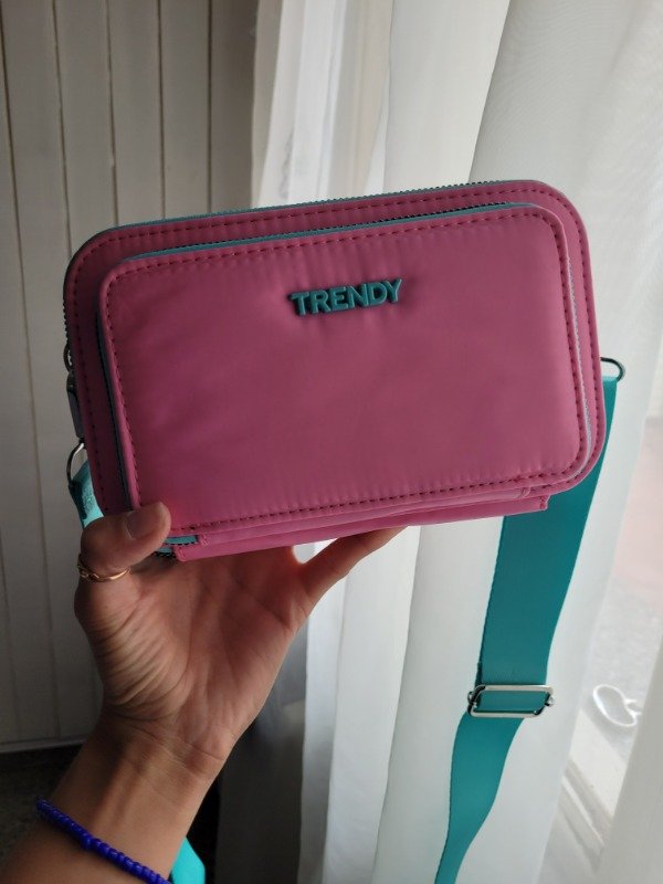 Producto - Portacelular Trendy fucsia y turquesa impermeable