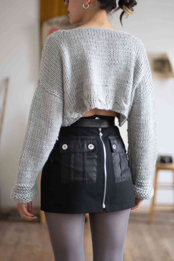 Producto - Sueter Crop Grey Talle: L- - 3