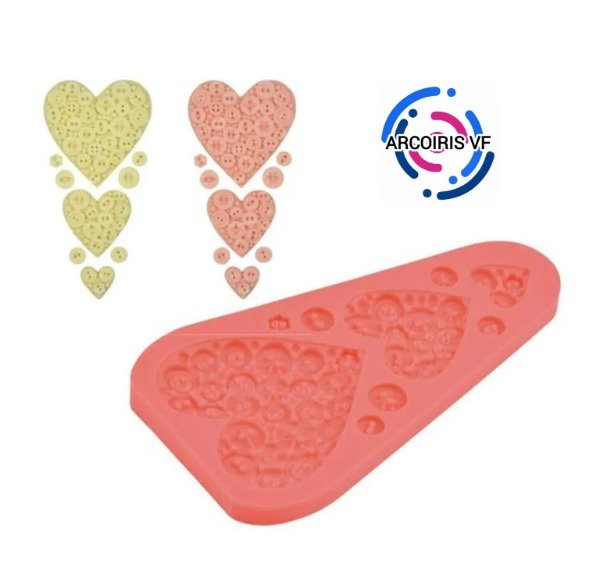 Producto - Molde 3 Corazones C/ Botones