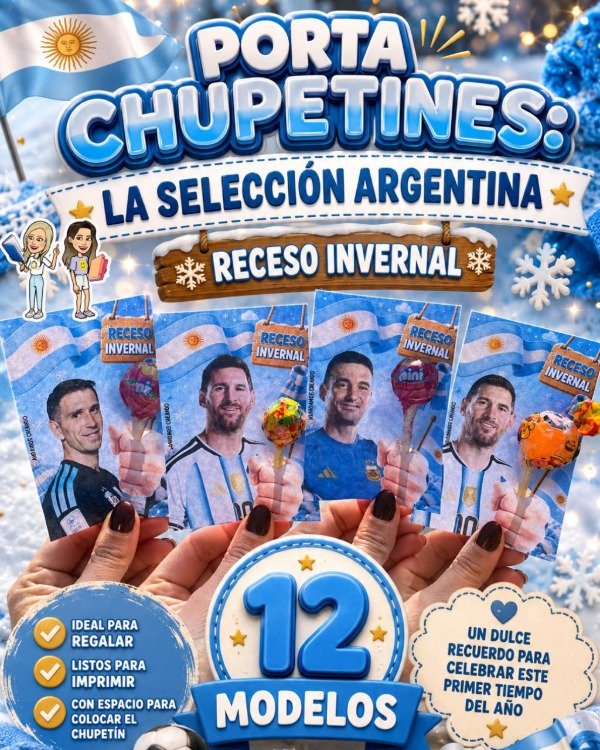 Producto - PORTA CHUPETINES. LA SELECCIÓN ARGENTINA. Receso invernal