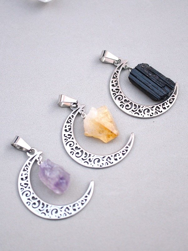Producto - Dije Luna con Piedra Energética