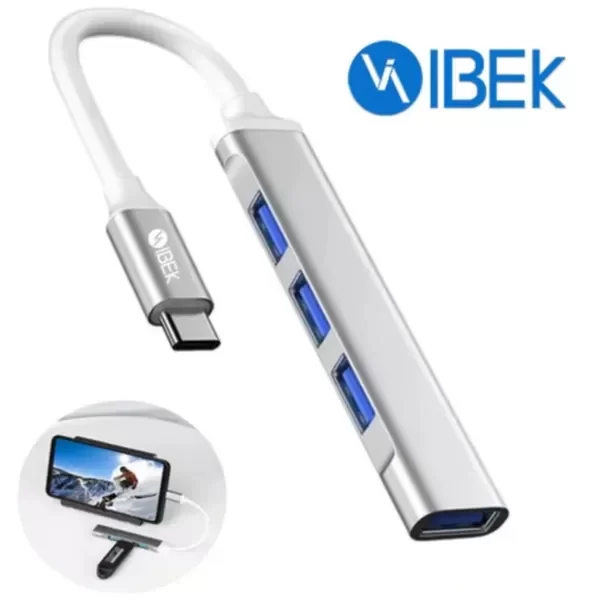 Producto - Hub USB de 4 puertos tipo C USB 2.0 y 3.0 Ibek IK-008