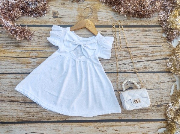 Producto - Vestido Moño Blanco Talle 4-6