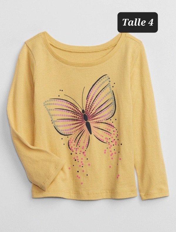 Remera manga larga gap talle 4 mariposa