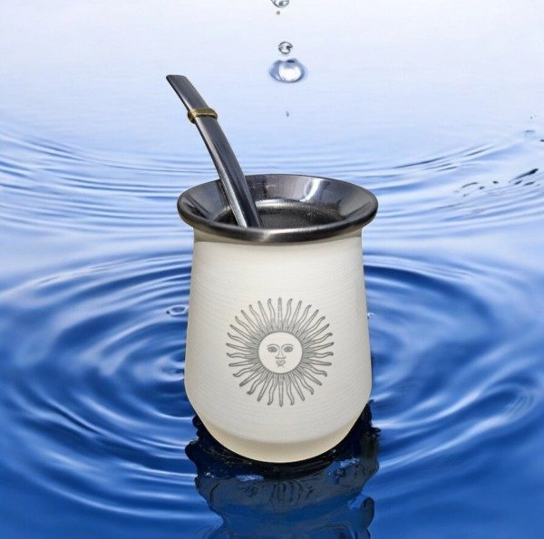 Producto - Mate acero premium con bombilla plana