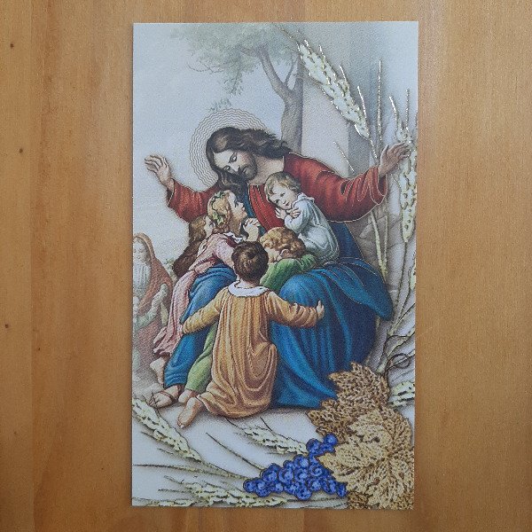 Producto - Estampa en oro Jesús con los niños