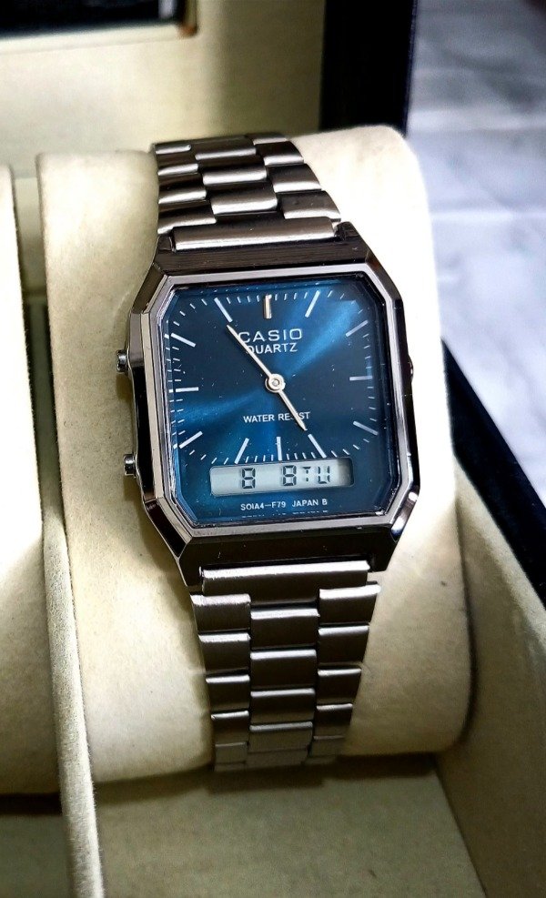 Producto - Reloj CASIO AQ230 (plateado/Azul)