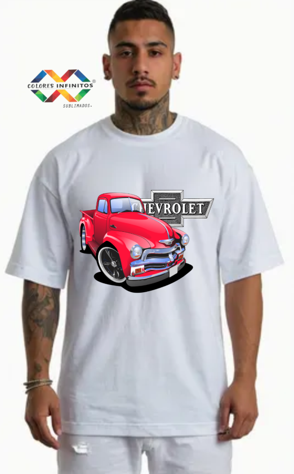 Producto - REMERA - CAMIONETA CHEVROLET VINTAGE-ALGODON OVERSIZE TALLE L - 0