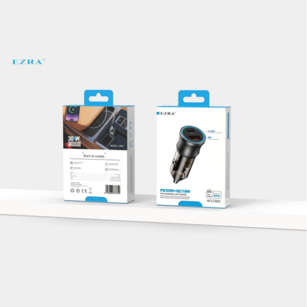 Producto - Adaptador Auto de 48W - USB 18W - TPC 30W - 12-24V CR63.