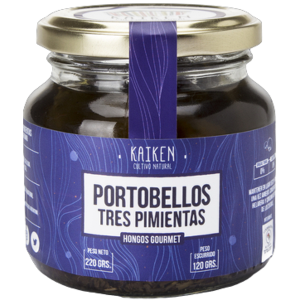 Producto - Portobellos en conserva a las tres pimientas - 220g [Kaiken]