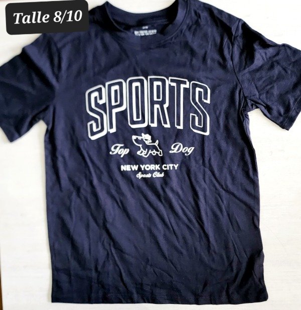 Remera manga corta HyM talle 8/10 azul