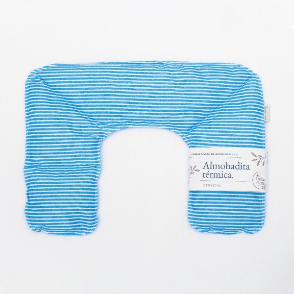 Producto - Almohadita Cervical Rayas Celeste - 0