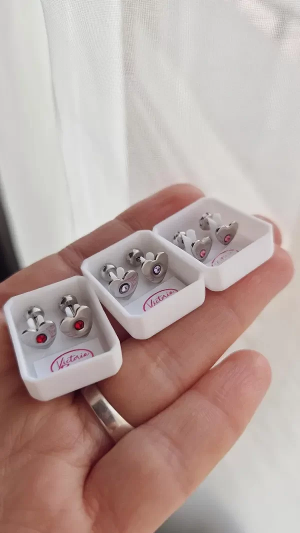 Producto - Abridores corazon chato con strass de color Aq