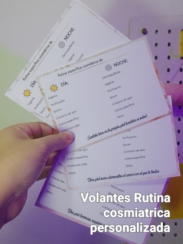 Producto - Rutina cosmiatrica personalizada volantes digitales imprimibles