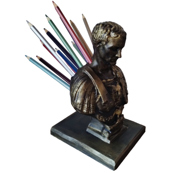 Producto - Lapicero Busto Julio César Portalápices Deco Escritorio 3d