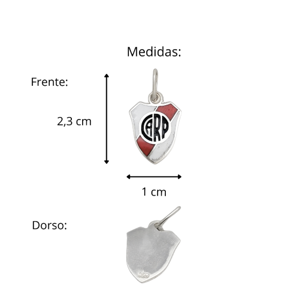 Producto - Dije Escudo River Plate Plata 925 Mediano Esmaltado CARP - 4