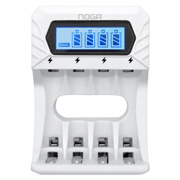Producto - Cargador de pilas AA/AAA -4 celdas -Ni-Cd/NiMH -usb-c -white -Noga (NG-6000C)