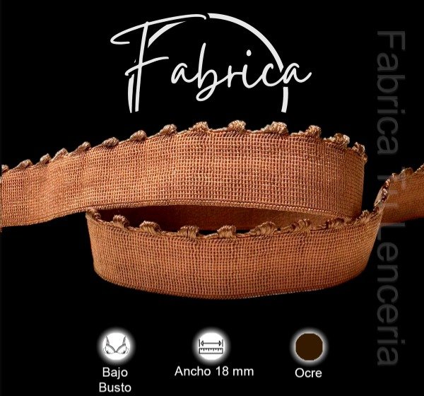 Producto - Bajo Busto Ondas Ocre 18mm nylon (1 metro)