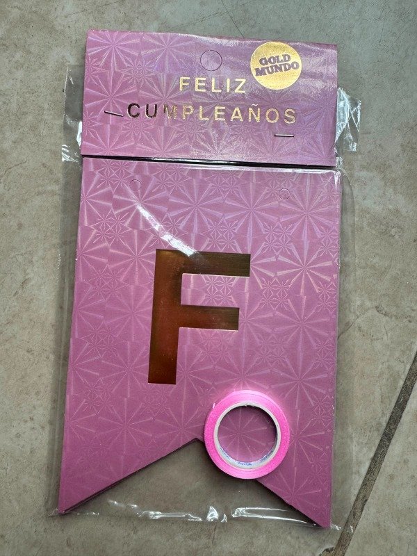 Producto - Banderín Feliz Cumpleaños Rosa Viejo x 2 mts x1
