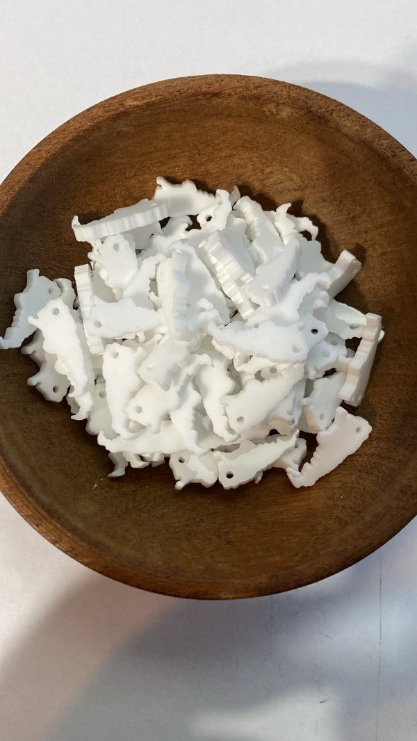 Producto - Dije SOLO CORTE. Forma Argentina 2cm BLANCO PERFORADO